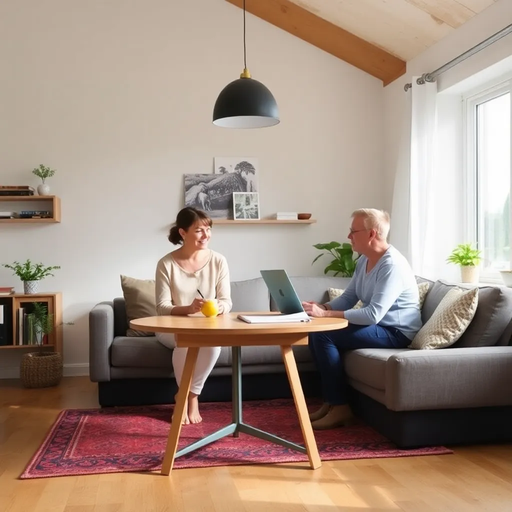 Financieel adviseur in gesprek met cliënt in modern kantoor