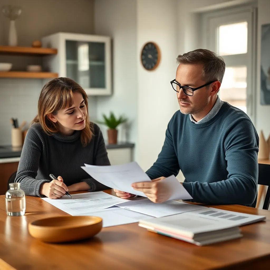 Nederlands stel dat samen hun financiële toekomst plant aan de keukentafel
